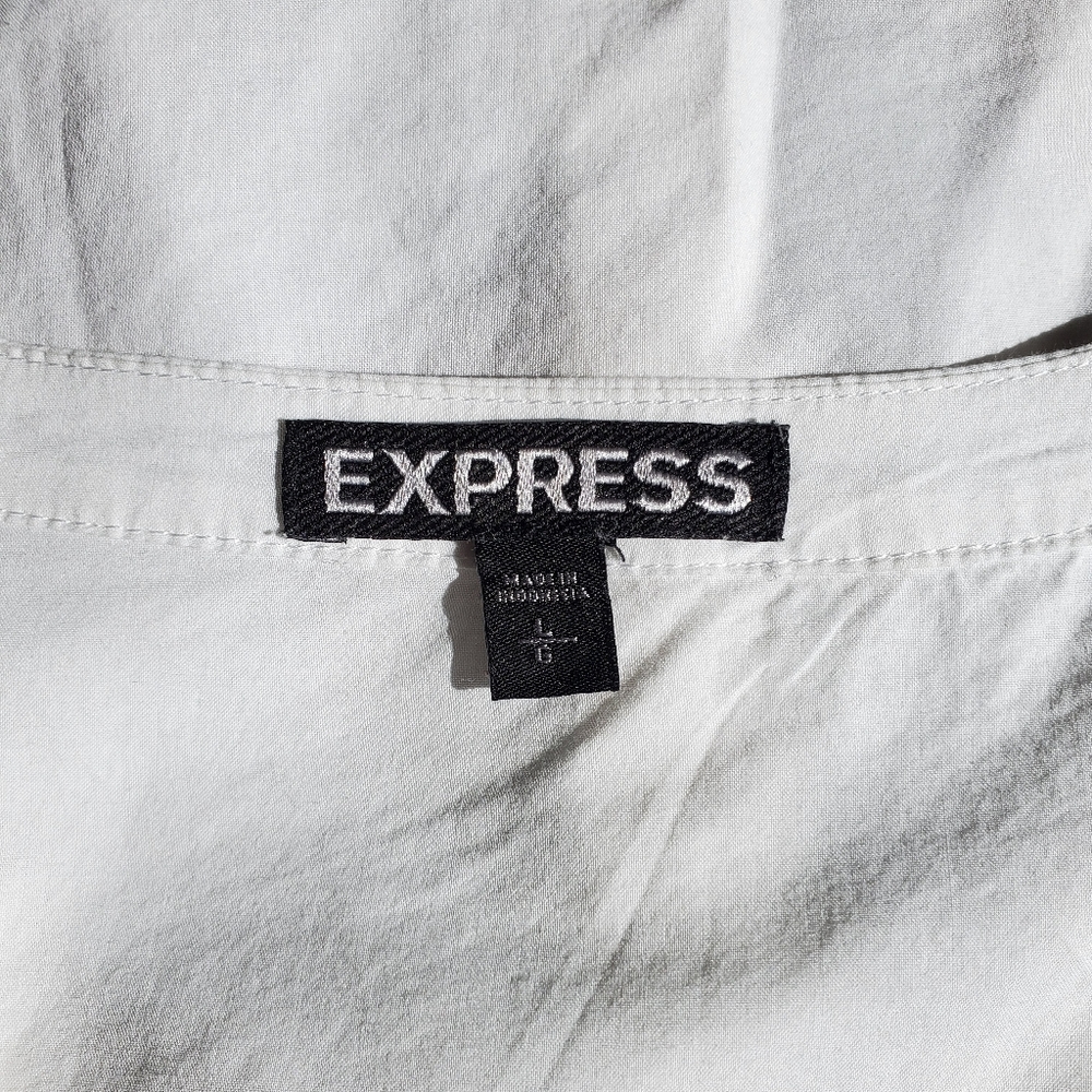 Express Women's Ruffle Blouse, White (Size L) - Picture 4 of 7